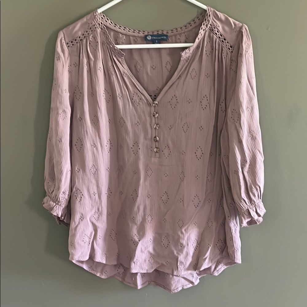Democracy Pale lavender Relaxed Buttoned Top
